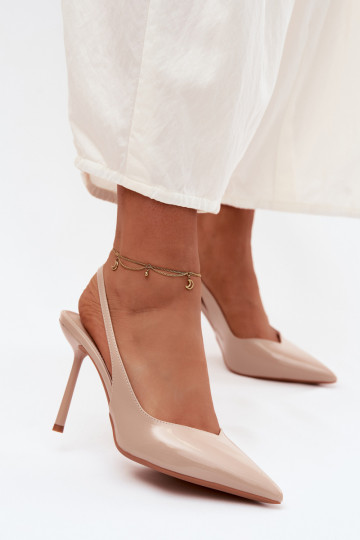 su lako efektu aukštakulniai bateliai basutėssuImitacji Skóry smėlio spalvos Calera 2