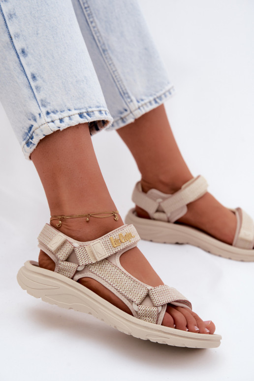 Smėlio spalvos moteriškos basutės Lee Cooper LCIN-26-34-4431L