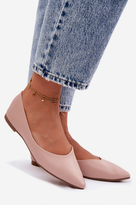 Balerinos iš dirbtinės odos rožinės spalvos Nelisa