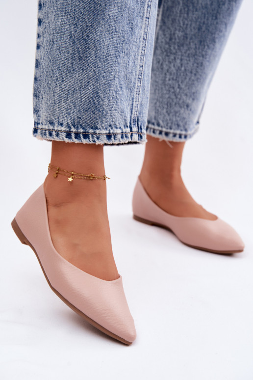 Balerinos iš dirbtinės odos rožinės spalvos Nelisa