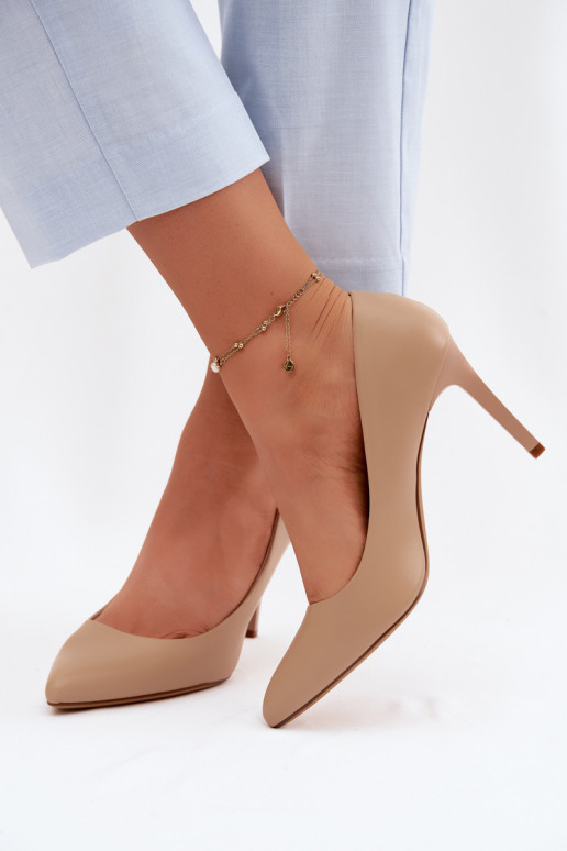 Dirbtinės odos aukštakulniai bateliai Sergio Leone 1339 smėlio spalvos