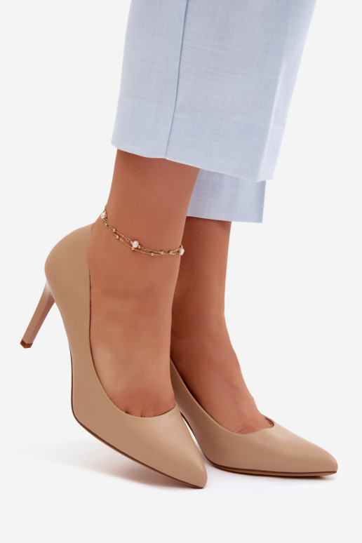 Dirbtinės odos aukštakulniai bateliai Sergio Leone 1339 smėlio spalvos