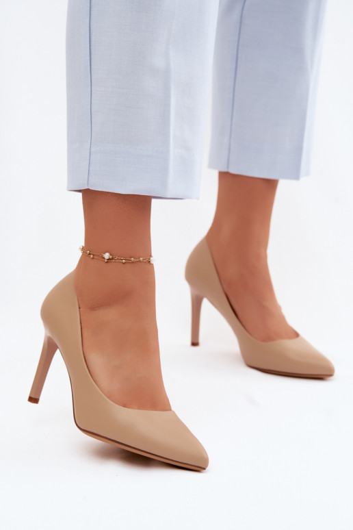 Dirbtinės odos aukštakulniai bateliai Sergio Leone 1339 smėlio spalvos