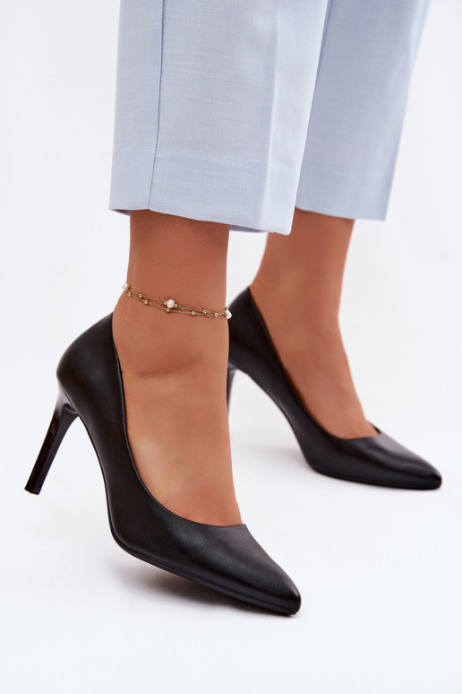 Dirbtinės odos aukštakulniai bateliai Sergio Leone 1339 juodos spalvos