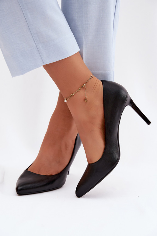 Dirbtinės odos aukštakulniai bateliai Sergio Leone 1339 juodos spalvos