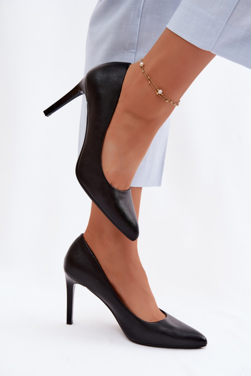 Dirbtinės odos aukštakulniai bateliai Sergio Leone 1339 juodos spalvos