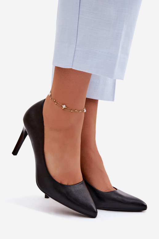 Dirbtinės odos aukštakulniai bateliai Sergio Leone 1339 juodos spalvos