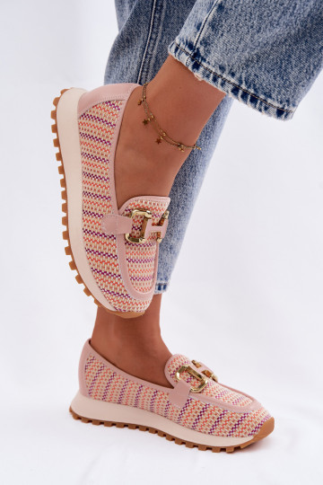 Sneakers modelio batai Slip On Ze aukso spalvosm Detalem GOE TT2N4081 rožinės spalvos