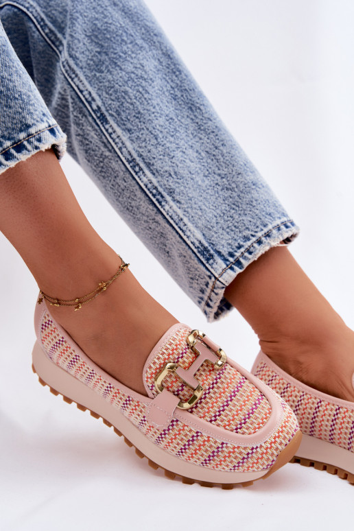 Sneakers modelio batai Slip On Ze aukso spalvosm Detalem GOE TT2N4081 rožinės spalvos