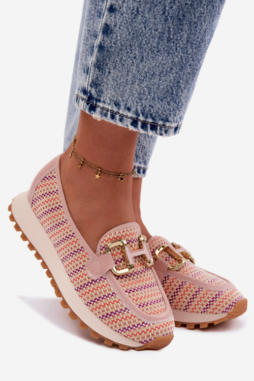 Sneakers modelio batai Slip On Ze aukso spalvosm Detalem GOE TT2N4081 rožinės spalvos