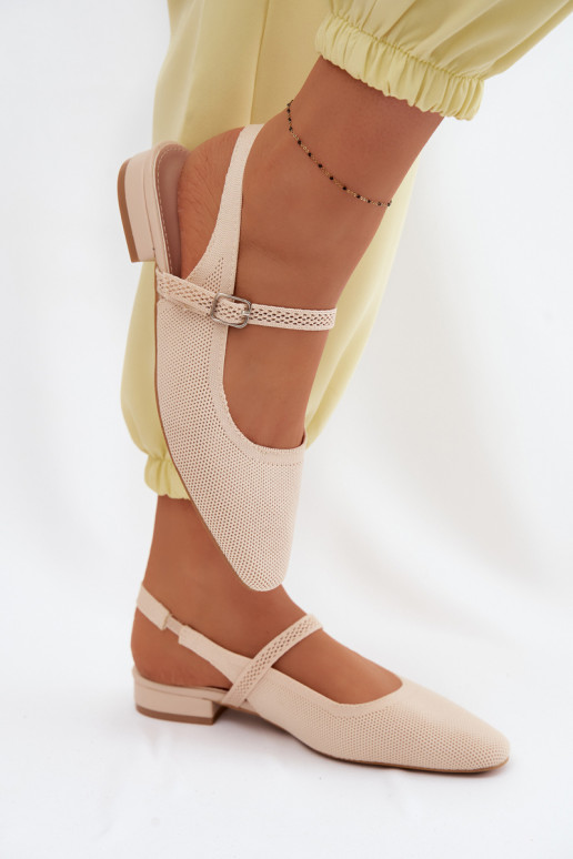  basutės Balerinos Moteriškas su dirželiais dramblio kaulo spalvos Selrene