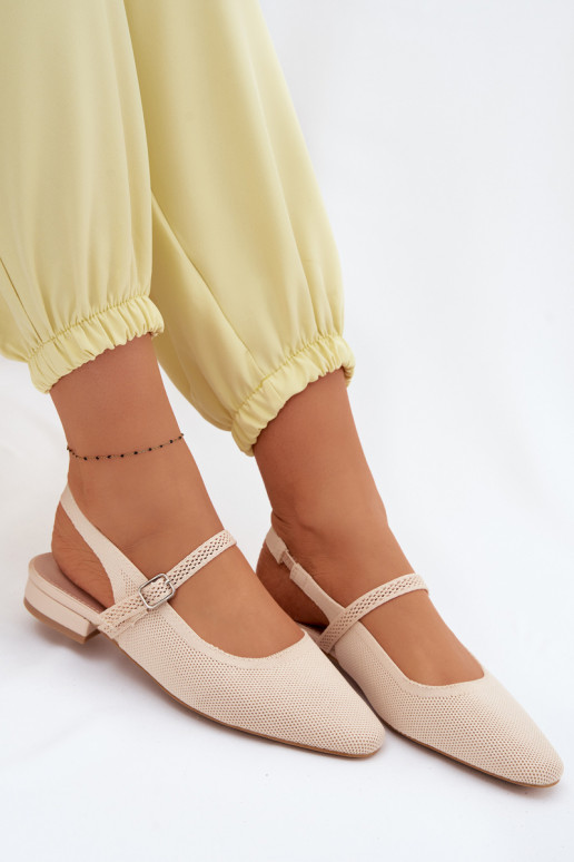  basutės Balerinos Moteriškas su dirželiais dramblio kaulo spalvos Selrene