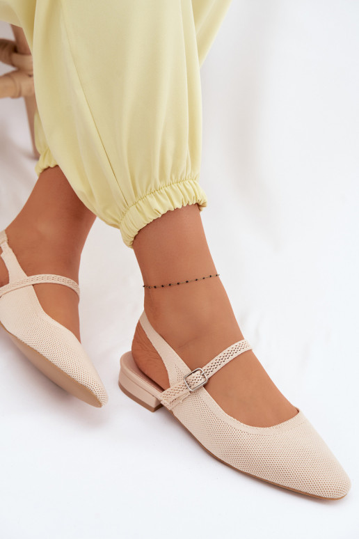  basutės Balerinos Moteriškas su dirželiais dramblio kaulo spalvos Selrene