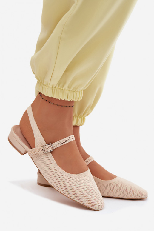  basutės Balerinos Moteriškas su dirželiais dramblio kaulo spalvos Selrene