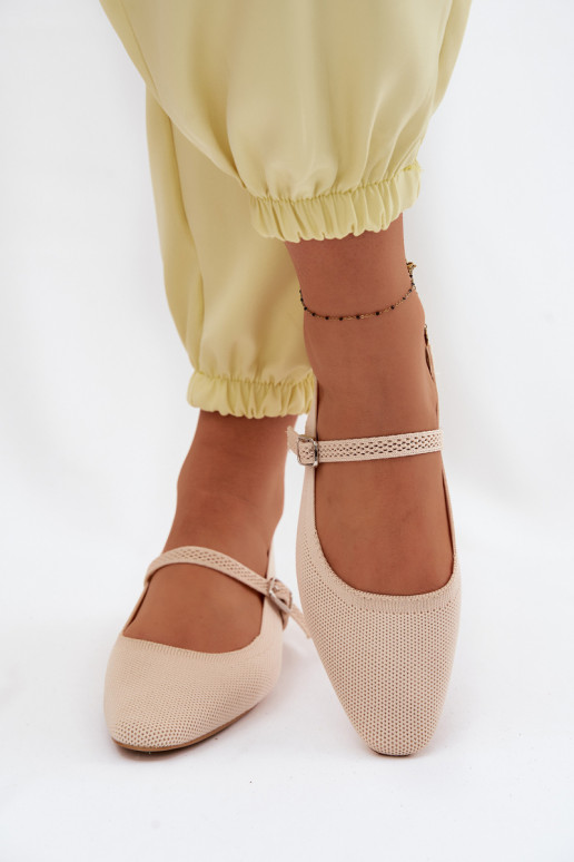  basutės Balerinos Moteriškas su dirželiais dramblio kaulo spalvos Selrene