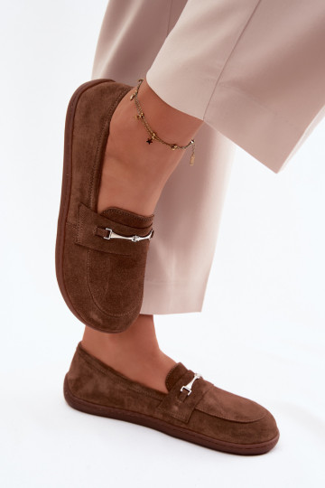 Mokasinai Barefoot iš zomšos Zazoo 322 rudos spalvos