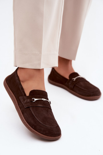 Mokasinai Barefoot iš zomšos Zazoo 322 CzekoladoĮe