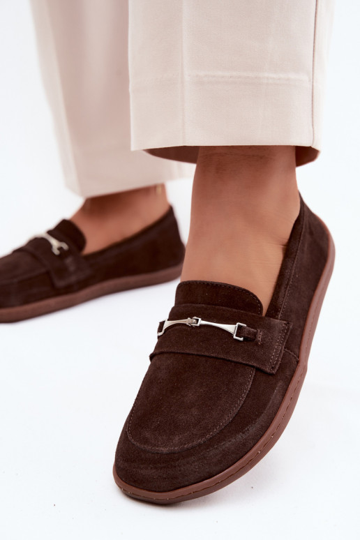 Mokasinai Barefoot iš zomšos Zazoo 322 CzekoladoĮe