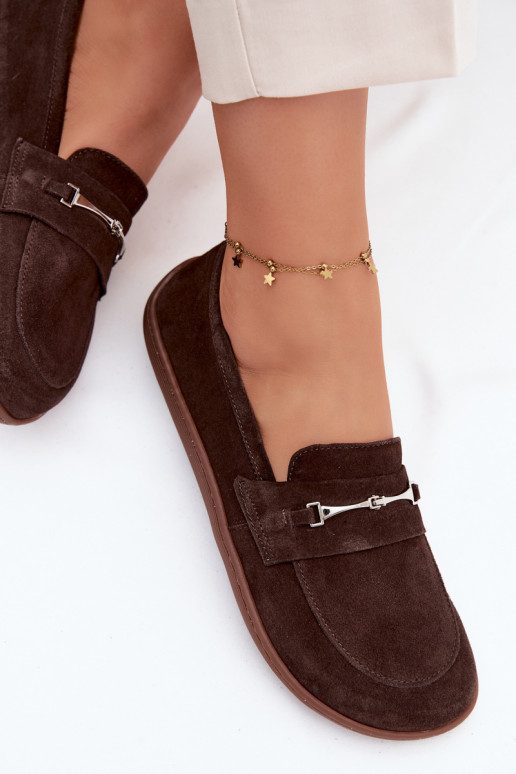 Mokasinai Barefoot iš zomšos Zazoo 322 CzekoladoĮe