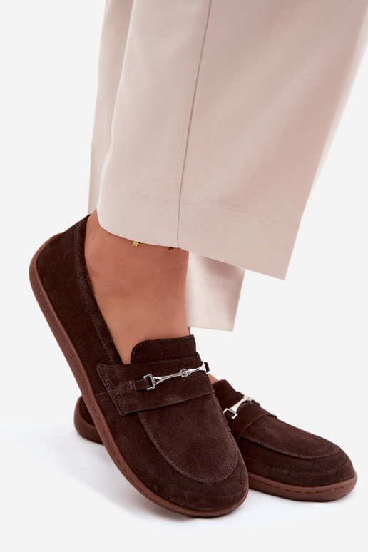 Mokasinai Barefoot iš zomšos Zazoo 322 CzekoladoĮe