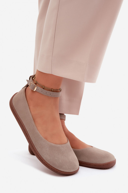 Balerinos BarefootsuĮjungtaturalnego iš zomšosu Zazoo 020 kapučino spalvos