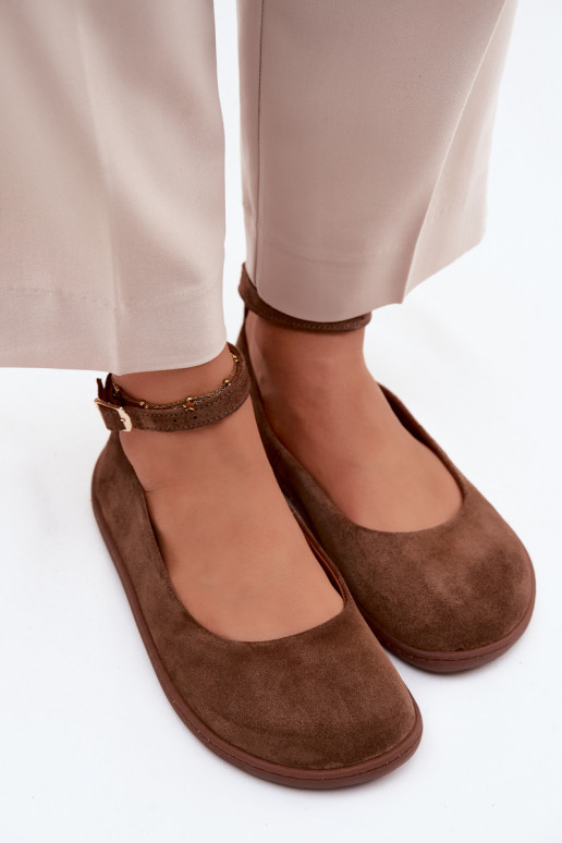 Balerinos BarefootsuĮjungtaturalnego iš zomšosu Zazoo 020 rudos spalvos