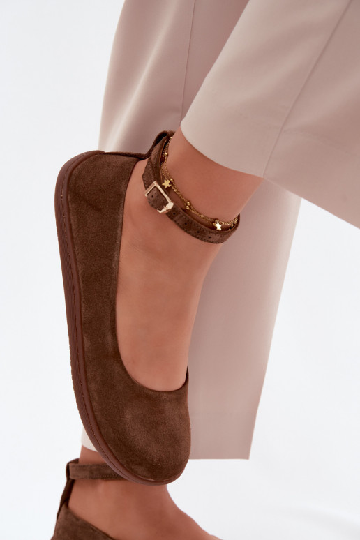 Balerinos BarefootsuĮjungtaturalnego iš zomšosu Zazoo 020 rudos spalvos