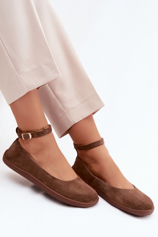 Balerinos BarefootsuĮjungtaturalnego iš zomšosu Zazoo 020 rudos spalvos