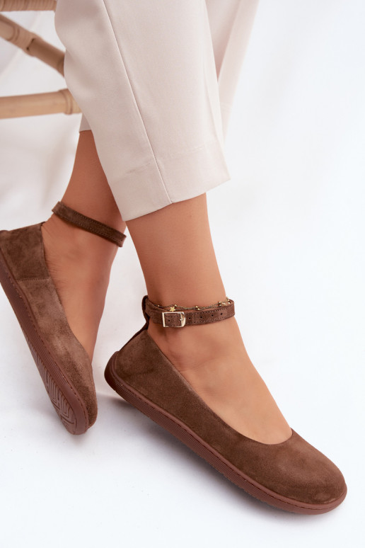 Balerinos BarefootsuĮjungtaturalnego iš zomšosu Zazoo 020 rudos spalvos