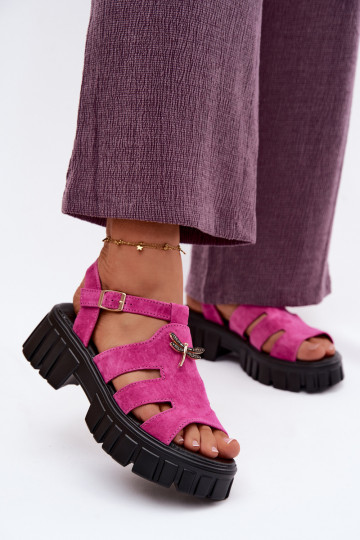 Oda Moteriškos zomšinės basutės su platformasuINażką Vinceza 79627 juodos spalvos 2