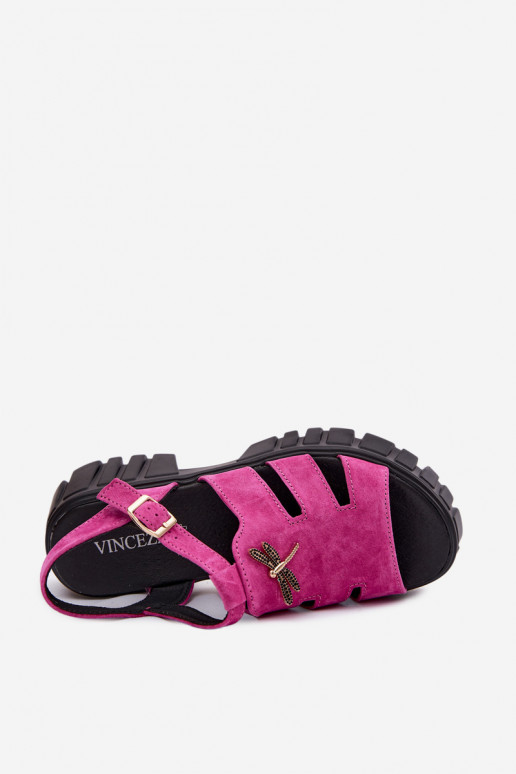 Oda Moteriškos zomšinės basutės su platformasuINażką Vinceza 79627 juodos spalvos