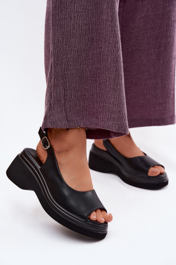 Oda Platforminės basutės Vinceza 66936 juodos spalvos