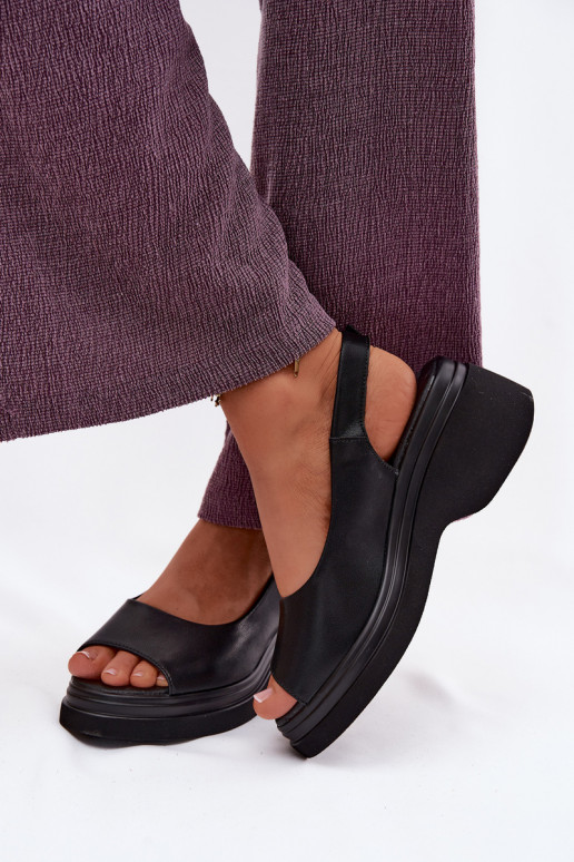 Oda Platforminės basutės Vinceza 66936 juodos spalvos