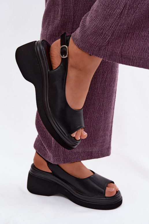 Oda Platforminės basutės Vinceza 66936 juodos spalvos