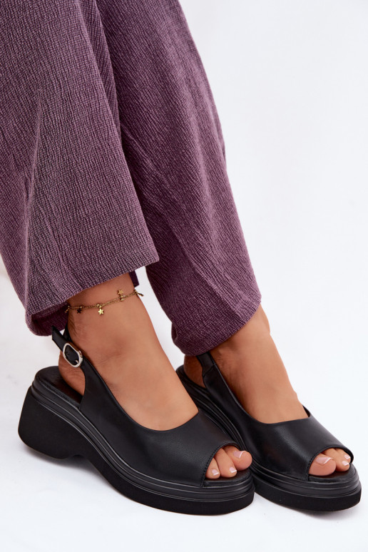 Oda Platforminės basutės Vinceza 66936 juodos spalvos