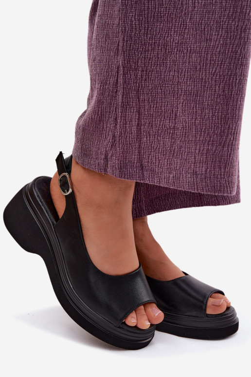 Oda Platforminės basutės Vinceza 66936 juodos spalvos