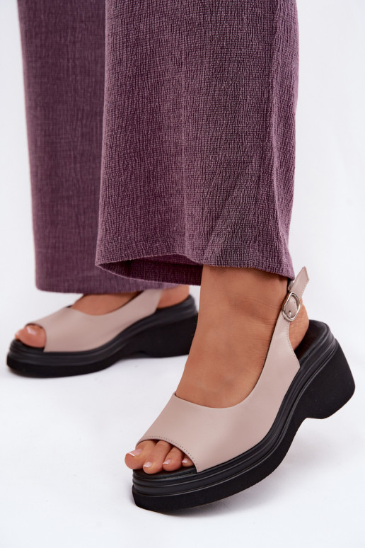 Oda Platforminės basutės Vinceza 66936 smėlio spalvos