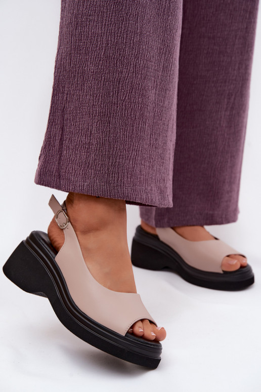 Oda Platforminės basutės Vinceza 66936 smėlio spalvos