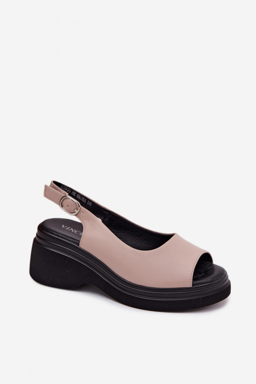 Oda Platforminės basutės Vinceza 66936 smėlio spalvos