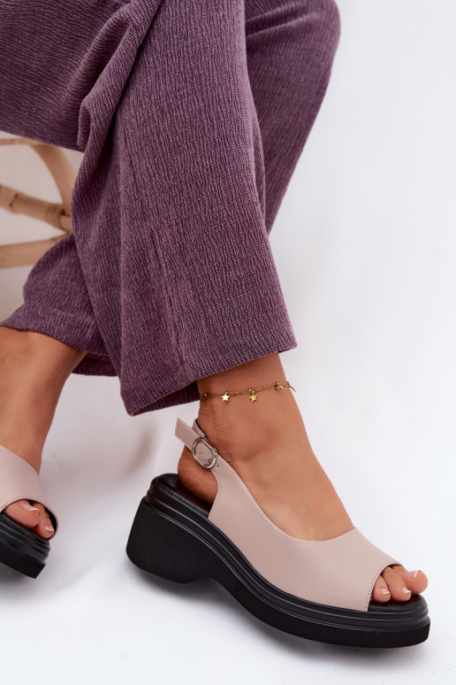 Oda Platforminės basutės Vinceza 66936 smėlio spalvos