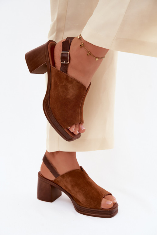 Oda Elegantiški zomšiniai aukštakulniai Įrašas Vinceza 39995 rudos spalvos