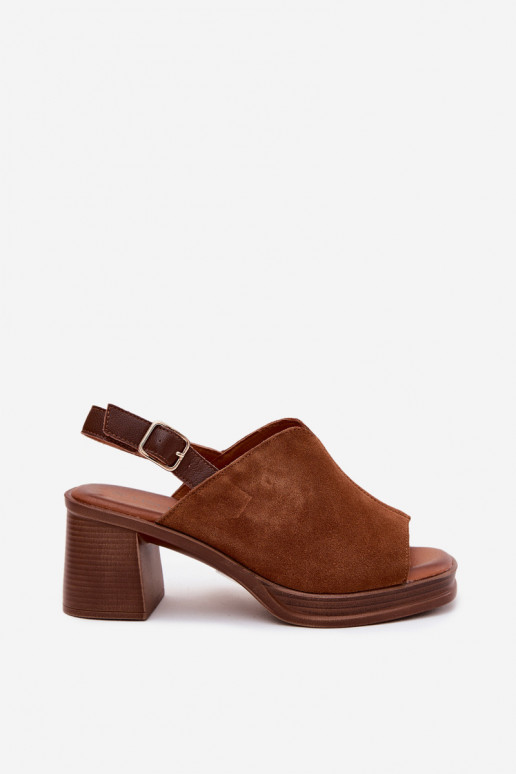 Oda Elegantiški zomšiniai aukštakulniai Įrašas Vinceza 39995 rudos spalvos