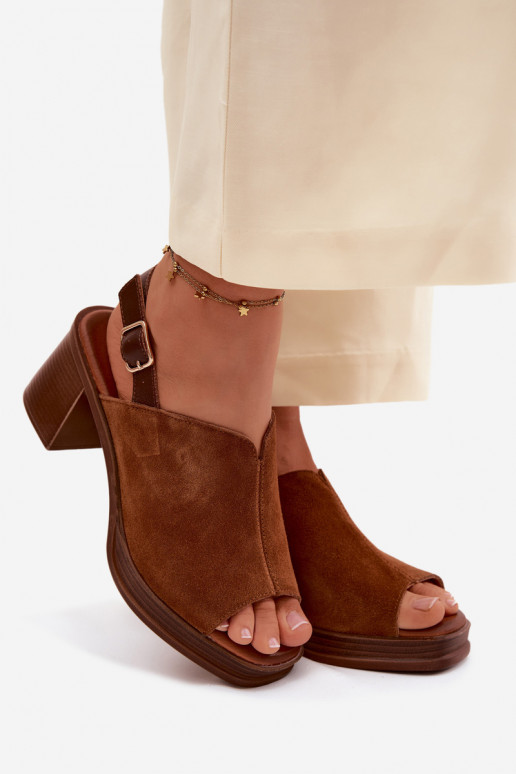 Oda Elegantiški zomšiniai aukštakulniai Įrašas Vinceza 39995 rudos spalvos