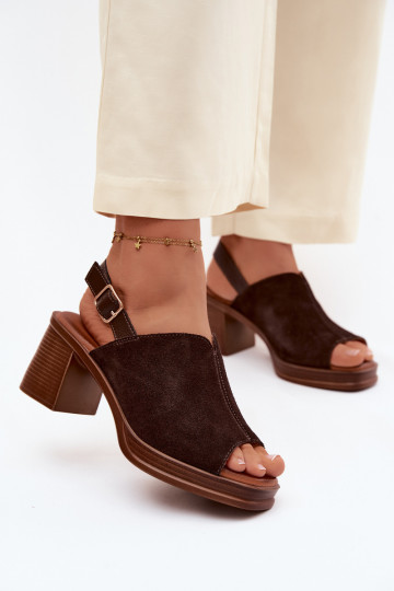 Oda Elegantiški zomšiniai aukštakulniai Įrašas Vinceza 39995 CzekoladoĮe 2