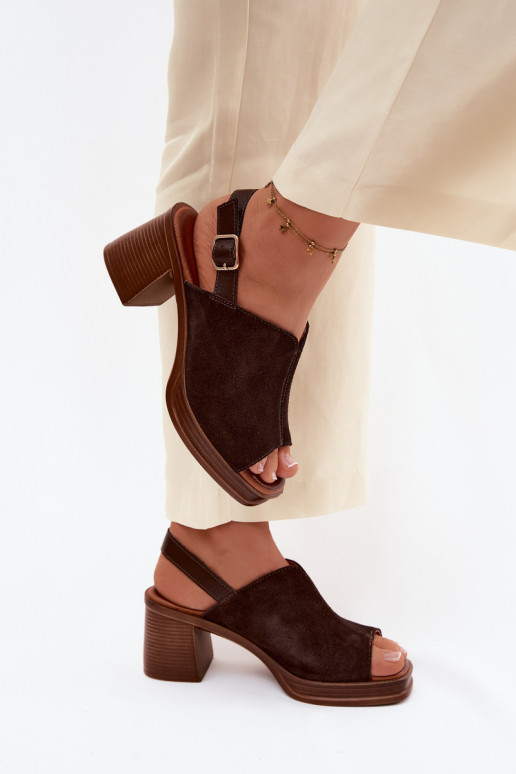 Oda Elegantiški zomšiniai aukštakulniai Įrašas Vinceza 39995 CzekoladoĮe