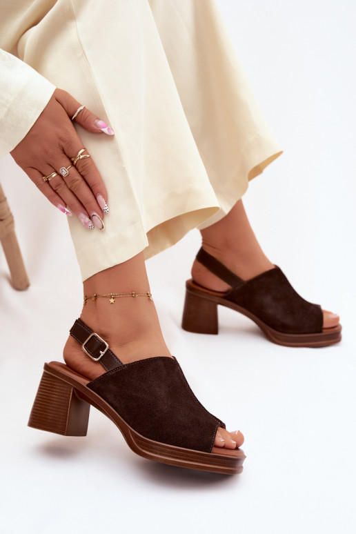 Oda Elegantiški zomšiniai aukštakulniai Įrašas Vinceza 39995 CzekoladoĮe