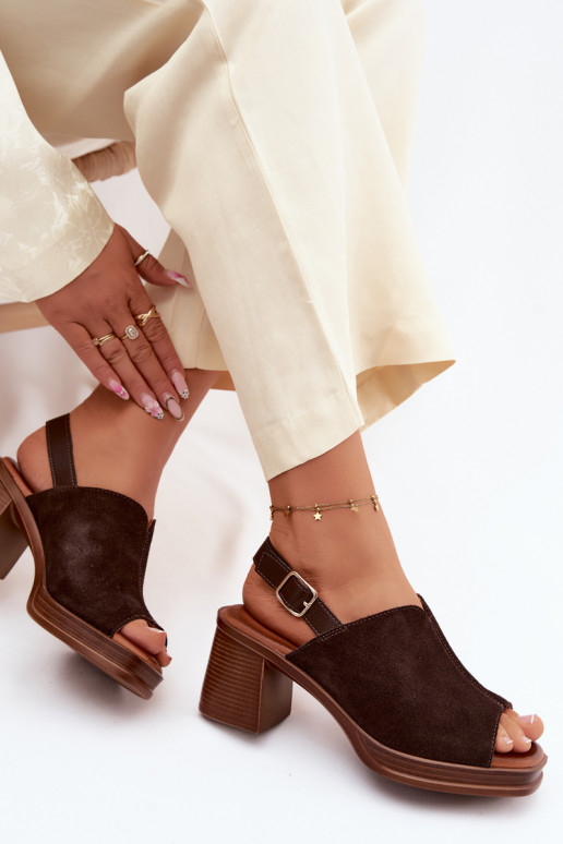 Oda Elegantiški zomšiniai aukštakulniai Įrašas Vinceza 39995 CzekoladoĮe