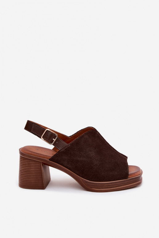 Oda Elegantiški zomšiniai aukštakulniai Įrašas Vinceza 39995 CzekoladoĮe