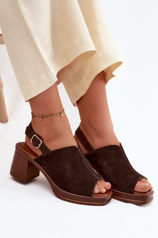 Oda Elegantiški zomšiniai aukštakulniai Įrašas Vinceza 39995 CzekoladoĮe