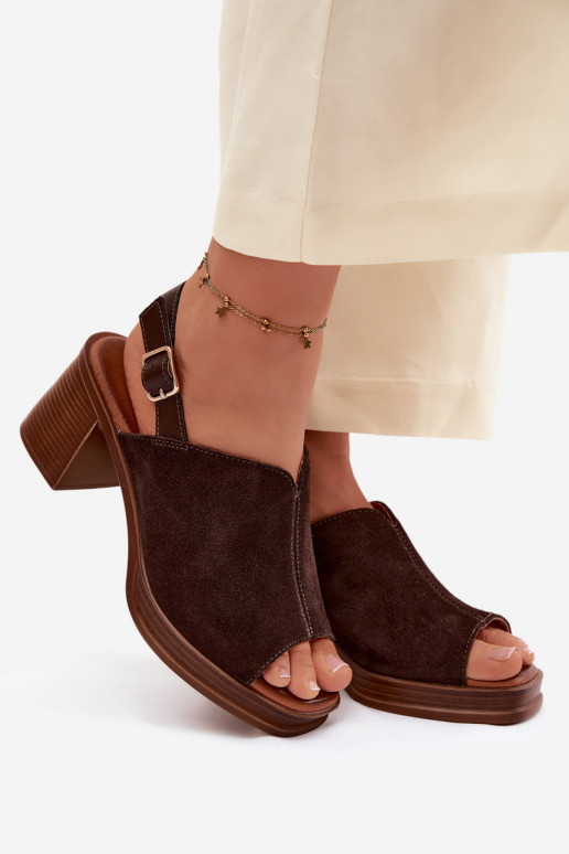 Oda Elegantiški zomšiniai aukštakulniai Įrašas Vinceza 39995 CzekoladoĮe